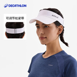 迪卡侬（DECATHLON）空顶帽男女夏天遮阳帽太阳帽鸭舌帽户外运动帽跑步帽子RUNC 新款白色-可调节松紧带款 新空顶帽松紧带（建议头围50-62厘米）