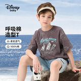 迪士尼（DISNEY）男童针织短袖T恤六一儿童节透气半袖上衣25夏DA521AE21灰140