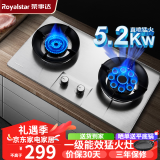 荣事达（Royalstar）燃气灶煤气灶双灶家用猛火天然气台式嵌入式两用灶具 大火力液化气炉具 （天然气）鸳鸯+不锈钢【聚能环】