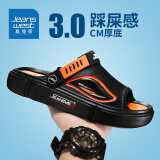 真维斯（Jeanswest）拖鞋男外穿夏季潮凉拖鞋男踩屎感一字拖沙滩凉鞋 黑色 45/46码