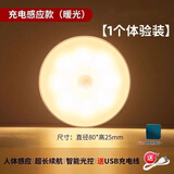 慕拾光自动无线人体感应灯充电池式led小夜灯家用智能衣柜过道楼道楼梯 智能感应灯-暖光