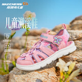 Skechers斯凯奇夏季童鞋女童凉鞋包头护脚透气魔术贴沙滩鞋公主鞋302721L