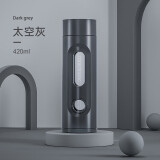炊大皇玻璃杯双层隔热茶水分离男女士便携玻璃水杯 太空灰420ml