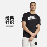 耐克(NIKE)男短袖T恤 纯棉 运动休闲 经典简约 AR5005-010 黑色M