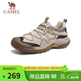 骆驼（CAMEL）男士户外登山复古网面休闲低帮徒步鞋 G14S342046 杏色 41