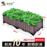 修正花乐多 种菜箱蔬菜种植箱阳台户外室外花箱长方形花盆塑料种菜盆2联箱