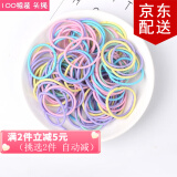 倾欣儿童宝宝不伤发毛巾圈无接缝小女孩发绳高弹力发圈扎马尾皮筋头绳 100根无装饰-春天色