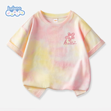 班尼路女童短袖T恤夏季中大童薄款时尚百搭扎染衣服儿童夏装女孩上衣