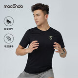 马孔多（macondo）短袖T恤7代 男女款吸湿透气 马拉松训练跑步运动短袖速干衣 男款（黑色） XL