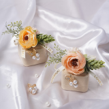 June bride婚礼戒指盒求婚订婚钻戒盒高档绒布首饰收纳盒情人节表白生日礼物