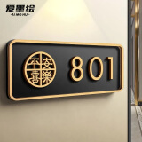 爱墨绘门牌入户家用装饰门牌创意办公室门牌号自粘0-9数字25*9cm