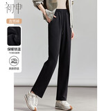 初申秋冬加绒运动裤女松紧中腰显瘦直筒韩版学生卫裤休闲裤S13JK3601