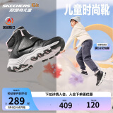 Skechers斯凯奇儿童棉鞋冬季时尚女童皮鞋短靴加绒保暖雪地靴8701648L