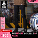 闪电潮牌（GENANX）小脚乞丐牛仔裤潮修身弹力设计师潮牌破洞紧身牛仔裤男青年 黑色 31