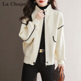 拉夏贝尔（La Chapelle）短外套女装新品2025年春秋新款韩版小个子外套风衣上衣女毛呢大衣 米杏色 L