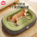 嬉皮狗（hipidog）狗窝四季通用夏天狗床狗垫子可拆洗睡垫中小型犬宠物沙发猫窝用品 蒂安绿#【高档狗窝】耐抓耐磨 L【长65cm宽50cm】（15斤内）
