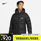 耐克（NIKE）男子防风轻盈保暖羽绒连帽夹克 SPORTSWEAR STORM-FIT WINDRUNNER DV1132-010 XL