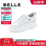 百丽（Belle）小白鞋女鞋商场款厚底增高一脚蹬单鞋透气休闲鞋U8N1DAM3 白色-第二批 35 (225mm)