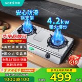 华帝（VATTI）燃气灶 家用台式 4.2kW易打理熄火保护 不锈钢面板双灶台灶具 JZT-i10035A（天然气）