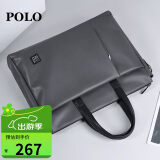 POLO公文包软皮男士商务手提包16英寸电脑包横款单肩包斜挎包520礼物