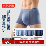 京东京造【新风系列002】-莫代尔冰丝空调裤男式内裤男3条装 组合一_XL