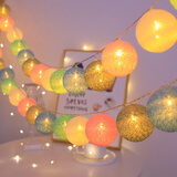 宫薰棉线球彩灯串LED闪灯串灯露营氛围灯网红装饰浪漫房间布置3米暖色