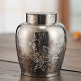 斑锡·龙锡罐春觉茶仓仿古高纯锡茶叶罐中号密封存茶罐个旧手工锡器 大号-春觉茶仓