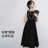 伊芙丽（eifini）【高智延续】伊芙丽经典鱼尾裙摆显瘦收腰二醋酸法式小黑裙女裙子 黑色 S /155/80A/