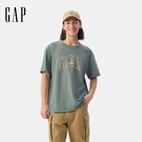 盖璞男女装春季款纯棉字母印花logo短袖T恤上衣美版797924 绿色 L 美码 XL亚洲码185/104A