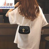 袋鼠（KANGAROO）包包2024新款包包女包链条包斜挎包夏轻奢2024单肩包腋下小包 黑色