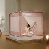 水星家纺防摔蚊帐卧室蚊帐A类防摔防尘抑菌遮光一体式床单蚊帐1.8米床