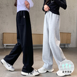 木依木花女童春夏薄款运动裤儿童宽松阔腿裤女孩夏装裤子中大童夏季直筒裤 1711款-黑色【夏季薄款】 160 (建议身高160cm)