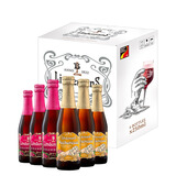 Lindemans林德曼桃子/山莓啤酒礼盒250ml*6瓶 比利时进口 低度清爽