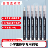 白雪（snowhite）直液式钢笔学生专用三年级练字免换墨囊EF尖速干不洇纸 FP33 可擦蓝20支