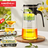 金灶（KAMJOVE） 玻璃茶壶 茶水分离飘逸杯泡茶壶 过滤花茶壶茶道杯茶具泡茶器 K-202搭配K-106玻璃4杯
