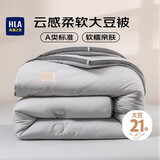 海澜之家（HLA）抗菌A类21%大豆纤维被子 春秋被 约4斤 150*200cm 灰色立体边
