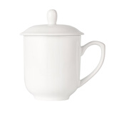 宜宜陶瓷经典会务茶杯500ml 带盖马克杯办公开会议招待水杯子景德镇制