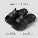 IQGD凉拖鞋男拖鞋休闲外穿洗澡新款防滑居家可爱夏季沙滩 黑色 42-43
