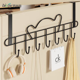 百草园门后挂钩免打孔门上挂衣架7钩卧室衣帽钩门背式收纳挂衣服架挂包