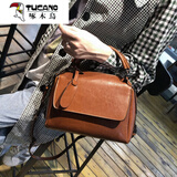 啄木鸟（TUCANO）包包女包新款2025秋冬时尚百搭斜挎包女牛皮大容量大 焦糖色