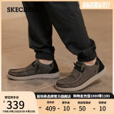 斯凯奇（Skechers）男鞋夏季懒人一脚蹬帆布鞋商务通勤低帮休闲鞋百搭板鞋66387