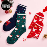 芬腾可安袜子女3双装精梳棉圣诞节礼物中筒地板袜保暖少女袜Q9333761880