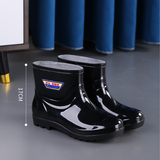 男士短筒雨鞋男 劳保雨靴 水鞋防滑耐磨 冬季钓鱼靴保暖加绒胶鞋 黑色 单层 厚底低筒-无棉套 42