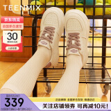 天美意板鞋女鞋子春百搭小白鞋舒适时尚女休闲鞋