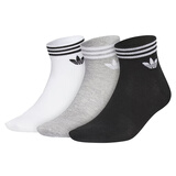 阿迪达斯三叶草袜子 新款运动休闲袜子男袜女袜经典跑步透气三双装袜子 JL7668/三双装 39-42码