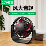 毕亚兹 桌面壁挂迷你小风扇 电扇台式 桌面壁挂办公室学生宿舍创意电风扇 迷你轻音桌面型小风扇 FS1黑色
