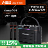 华宝H18无线蓝牙音箱户外露营广场舞K歌声卡直播专用低音炮电木吉他民谣乐器家用移动便携音响 双话筒