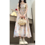 黛琼2025夏季新款森系甜美超仙碎花气质吊带连衣裙女百搭蕾丝防晒开衫 碎花吊带裙收藏+关注优先发货 M