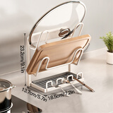 天地鱼（TDYU）厨房锅盖架台面厨房置物架壁挂两用立式锅铲架子收纳砧菜板放置器 奶白·双层锅盖架【带接水盘】