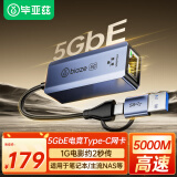 毕亚兹  USB/Type-C转5G千兆有线网卡USB转RJ45网口转换器苹果Mac笔记本台式机电脑外置网口免驱手机平板